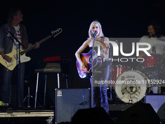 American singer Sheryl Crow performs on stage as part of the P!nk Summer Carnival Tour 2024 at Globe Life Field in Arlington, Texas, United...