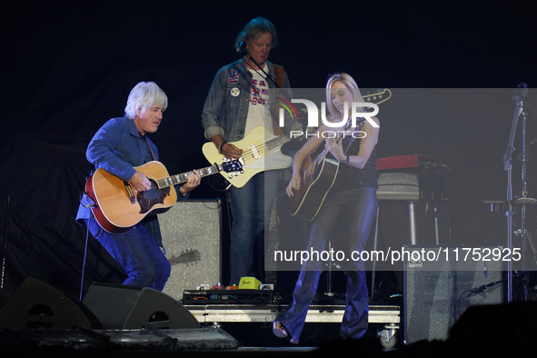 American singer Sheryl Crow performs on stage as part of the P!nk Summer Carnival Tour 2024 at Globe Life Field in Arlington, Texas, United...