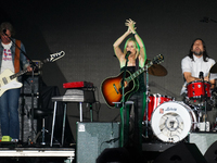 American singer Sheryl Crow performs on stage as part of the P!nk Summer Carnival Tour 2024 at Globe Life Field in Arlington, Texas, United...