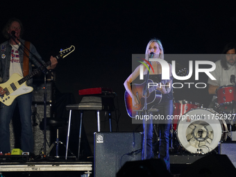 American singer Sheryl Crow performs on stage as part of the P!nk Summer Carnival Tour 2024 at Globe Life Field in Arlington, Texas, United...