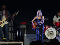 American singer Sheryl Crow performs on stage as part of the P!nk Summer Carnival Tour 2024 at Globe Life Field in Arlington, Texas, United...