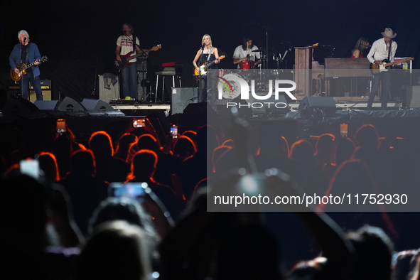 American singer Sheryl Crow performs on stage as part of the P!nk Summer Carnival Tour 2024 at Globe Life Field in Arlington, Texas, United...