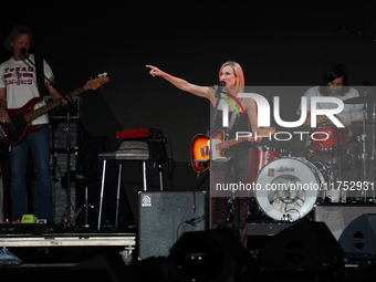 American singer Sheryl Crow performs on stage as part of the P!nk Summer Carnival Tour 2024 at Globe Life Field in Arlington, Texas, United...