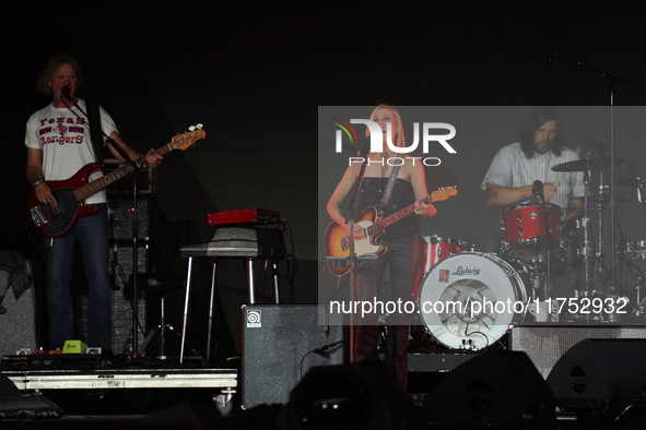 American singer Sheryl Crow performs on stage as part of the P!nk Summer Carnival Tour 2024 at Globe Life Field in Arlington, Texas, United...