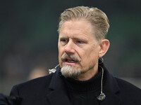 Peter Schmeichel is present during the UEFA Champions League 2024/25 League Phase MD4 match between F.C. Inter and Arsenal F.C. at San Siro...