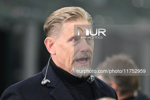 Peter Schmeichel is present during the UEFA Champions League 2024/25 League Phase MD4 match between F.C. Inter and Arsenal F.C. at San Siro...