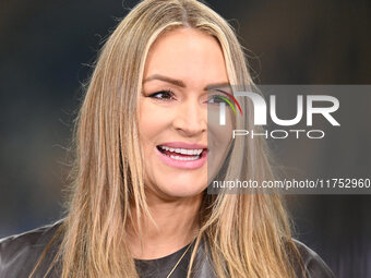 Laura Woods of SKY attends the UEFA Champions League 2024/25 League Phase MD4 match between F.C. Inter and Arsenal F.C. at San Siro Stadium...