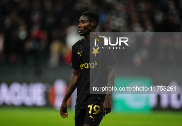 Oscar of SK Slavia Prague  looks on during the Eurepa League Round 4 match between Eintracht Frankfurt v SK Slavia Prague at the Deutsche Ba...