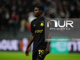 Oscar of SK Slavia Prague  looks on during the Eurepa League Round 4 match between Eintracht Frankfurt v SK Slavia Prague at the Deutsche Ba...