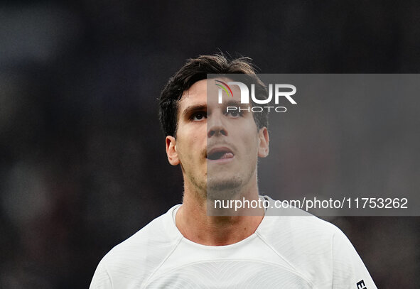 Igor Matanovic of Eintracht Frankfurt  looks on during the Eurepa League Round 4 match between Eintracht Frankfurt v SK Slavia Prague at the...