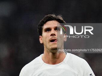 Igor Matanovic of Eintracht Frankfurt  looks on during the Eurepa League Round 4 match between Eintracht Frankfurt v SK Slavia Prague at the...