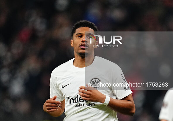 Aurele Amenda of Eintracht Frankfurt  looks on during the Eurepa League Round 4 match between Eintracht Frankfurt v SK Slavia Prague at the...