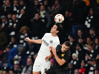 Igor Matanovic of Eintracht Frankfurt  heads during the Eurepa League Round 4 match between Eintracht Frankfurt v SK Slavia Prague at the De...