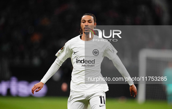 Hugo Ekitike of Eintracht Frankfurt  // during the Eurepa League Round 4 match between Eintracht Frankfurt v SK Slavia Prague at the Deutsch...