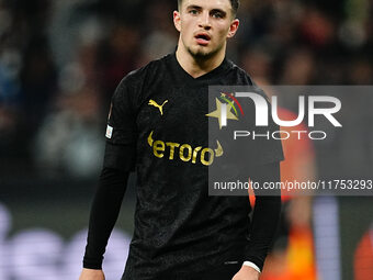 Christos Zafeiris of SK Slavia Prague  looks on during the Eurepa League Round 4 match between Eintracht Frankfurt v SK Slavia Prague at the...