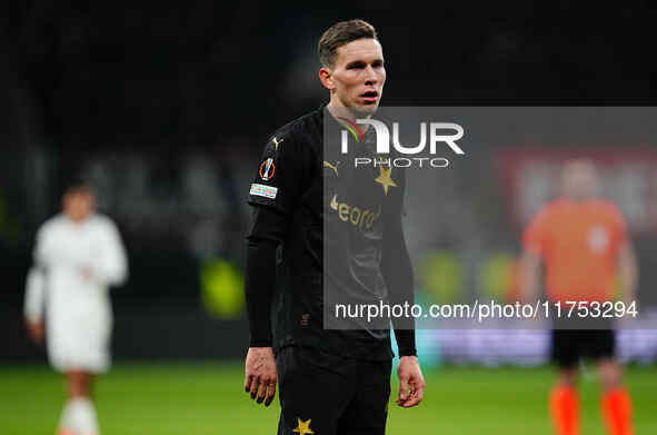 Lukas Provod of SK Slavia Prague  looks on during the Eurepa League Round 4 match between Eintracht Frankfurt v SK Slavia Prague at the Deut...