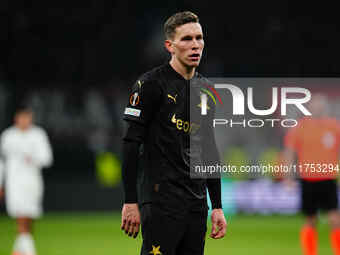 Lukas Provod of SK Slavia Prague  looks on during the Eurepa League Round 4 match between Eintracht Frankfurt v SK Slavia Prague at the Deut...