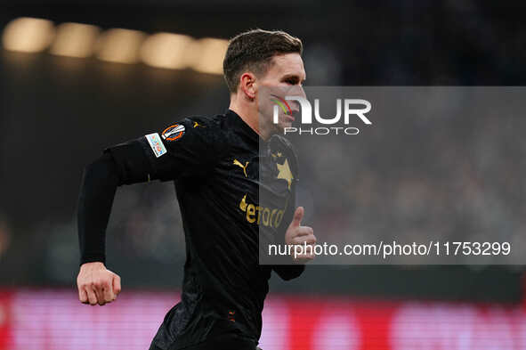 Lukas Provod of SK Slavia Prague  looks on during the Eurepa League Round 4 match between Eintracht Frankfurt v SK Slavia Prague at the Deut...