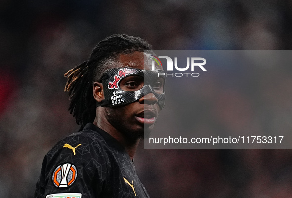 Igoh Ogbu of SK Slavia Prague  looks on during the Eurepa League Round 4 match between Eintracht Frankfurt v SK Slavia Prague at the Deutsch...