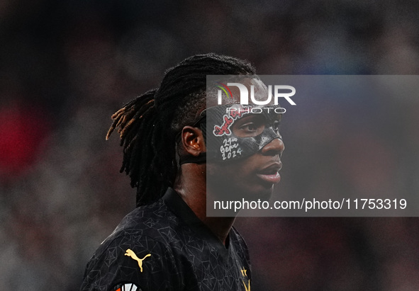 Igoh Ogbu of SK Slavia Prague  looks on during the Eurepa League Round 4 match between Eintracht Frankfurt v SK Slavia Prague at the Deutsch...