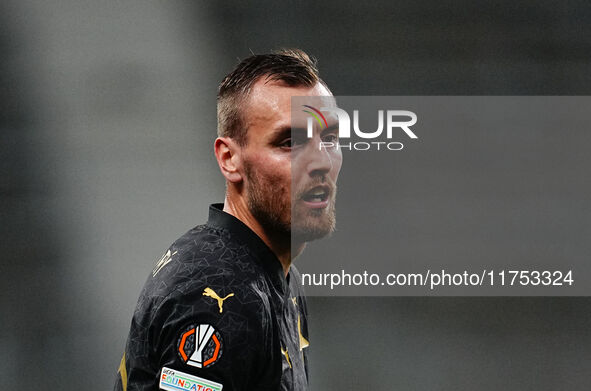 Tomas Chory of SK Slavia Prague  looks on during the Eurepa League Round 4 match between Eintracht Frankfurt v SK Slavia Prague at the Deuts...