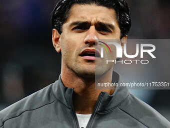 Mahmoud Dahoud of Eintracht Frankfurt  looks on during the Eurepa League Round 4 match between Eintracht Frankfurt v SK Slavia Prague at the...