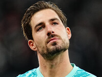 Kevin Trapp of Eintracht Frankfurt  looks on during the Eurepa League Round 4 match between Eintracht Frankfurt v SK Slavia Prague at the De...