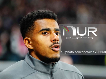 Nnamdi Collins of Eintracht Frankfurt  looks on during the Eurepa League Round 4 match between Eintracht Frankfurt v SK Slavia Prague at the...