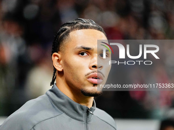 Nnamdi Collins of Eintracht Frankfurt  looks on during the Eurepa League Round 4 match between Eintracht Frankfurt v SK Slavia Prague at the...