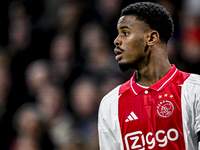 AFC Ajax Amsterdam defender Jorrel Hato plays during the match between Ajax and Maccabi Tel Aviv at the Johan Cruijff ArenA for the UEFA Eur...