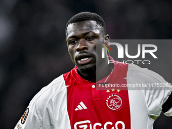 AFC Ajax Amsterdam forward Brian Brobbey plays during the match between Ajax and Maccabi Tel Aviv at the Johan Cruijff ArenA for the UEFA Eu...