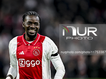 AFC Ajax Amsterdam forward Bertrand Traore plays during the match between Ajax and Maccabi Tel Aviv at the Johan Cruijff ArenA for the UEFA...