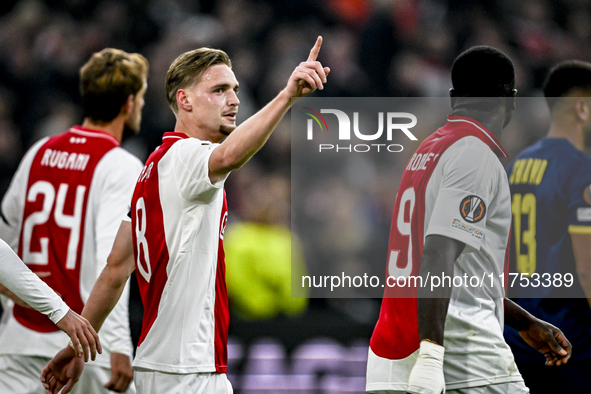 AFC Ajax Amsterdam midfielder Kenneth Taylor plays during the match between Ajax and Maccabi Tel Aviv at the Johan Cruijff ArenA for the UEF...