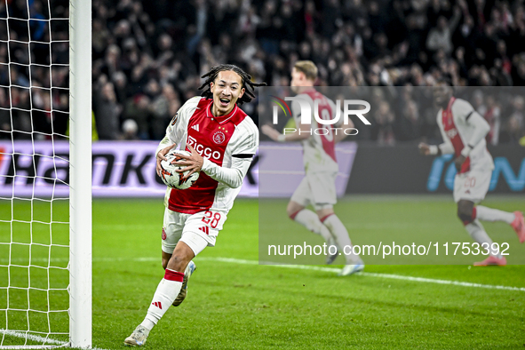 AFC Ajax Amsterdam midfielder Kian Fitz-Jim plays during the match between Ajax and Maccabi Tel Aviv at the Johan Cruijff ArenA for the UEFA...