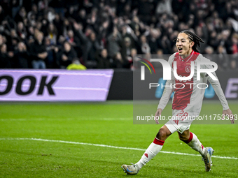 AFC Ajax Amsterdam midfielder Kian Fitz-Jim plays during the match between Ajax and Maccabi Tel Aviv at the Johan Cruijff ArenA for the UEFA...