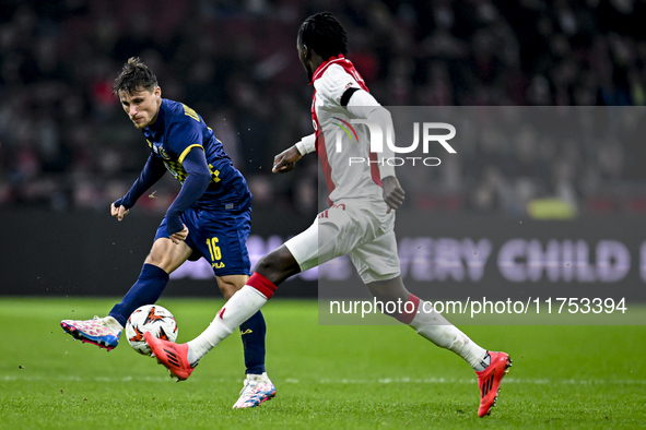 Maccabi Tel Aviv midfielder Gavriel Kanichowsky plays during the match between Ajax and Maccabi Tel Aviv at the Johan Cruijff ArenA for the...