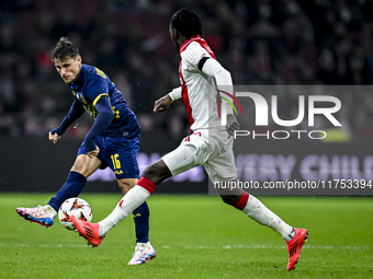 Maccabi Tel Aviv midfielder Gavriel Kanichowsky plays during the match between Ajax and Maccabi Tel Aviv at the Johan Cruijff ArenA for the...