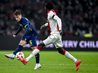 Maccabi Tel Aviv midfielder Gavriel Kanichowsky plays during the match between Ajax and Maccabi Tel Aviv at the Johan Cruijff ArenA for the...