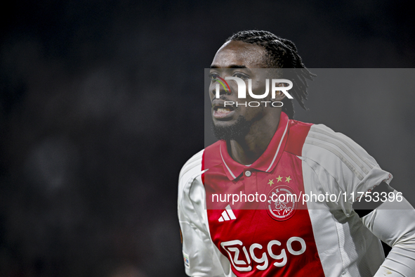 AFC Ajax Amsterdam forward Bertrand Traore plays during the match between Ajax and Maccabi Tel Aviv at the Johan Cruijff ArenA for the UEFA...