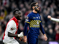 AFC Ajax Amsterdam forward Brian Brobbey plays during the match between Ajax and Maccabi Tel Aviv at the Johan Cruijff ArenA for the UEFA Eu...