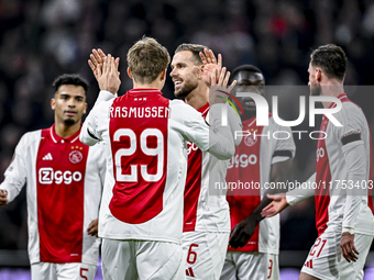 AFC Ajax Amsterdam midfielder Jordan Henderson plays during the match between Ajax and Maccabi Tel Aviv at the Johan Cruijff ArenA for the U...