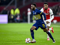 Maccabi Tel Aviv midfielder Issouf Sissokho plays during the match between Ajax and Maccabi Tel Aviv at the Johan Cruijff ArenA for the UEFA...