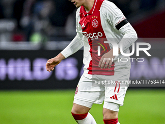 AFC Ajax Amsterdam forward Mika Godts plays during the match between Ajax and Maccabi Tel Aviv at the Johan Cruijff ArenA for the UEFA Europ...