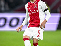 AFC Ajax Amsterdam forward Mika Godts plays during the match between Ajax and Maccabi Tel Aviv at the Johan Cruijff ArenA for the UEFA Europ...