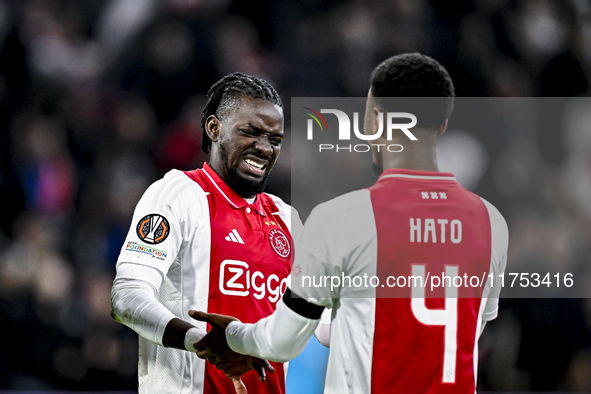 AFC Ajax Amsterdam forward Bertrand Traore plays during the match between Ajax and Maccabi Tel Aviv at the Johan Cruijff ArenA for the UEFA...