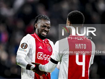 AFC Ajax Amsterdam forward Bertrand Traore plays during the match between Ajax and Maccabi Tel Aviv at the Johan Cruijff ArenA for the UEFA...