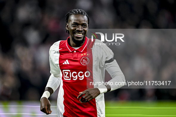 AFC Ajax Amsterdam forward Bertrand Traore plays during the match between Ajax and Maccabi Tel Aviv at the Johan Cruijff ArenA for the UEFA...