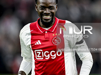 AFC Ajax Amsterdam forward Bertrand Traore plays during the match between Ajax and Maccabi Tel Aviv at the Johan Cruijff ArenA for the UEFA...