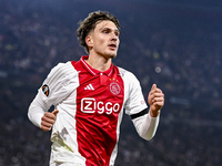 AFC Ajax Amsterdam forward Mika Godts plays during the match between Ajax and Maccabi Tel Aviv at the Johan Cruijff ArenA for the UEFA Europ...