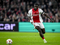 AFC Ajax Amsterdam forward Brian Brobbey plays during the match between Ajax and Maccabi Tel Aviv at the Johan Cruijff ArenA for the UEFA Eu...